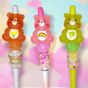 Care Bear Beaded Pen - Handmade Colorful Desk Accessory