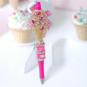 Canetas Kawaii com miçangas fofas – Caneta de presente colecionável