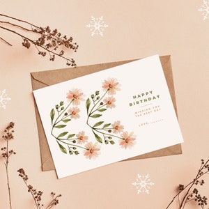 Blooms & Wishes: Set aus 8 druckbaren Blumen-Geburtstagspostkarten, Sofort Download