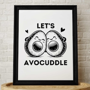 Let’s Avocuddle SVG - Cute Avocado Couple Cut File - Funny PNG T-Shirt Design - Digital Download - Funny Valentines Day Card
