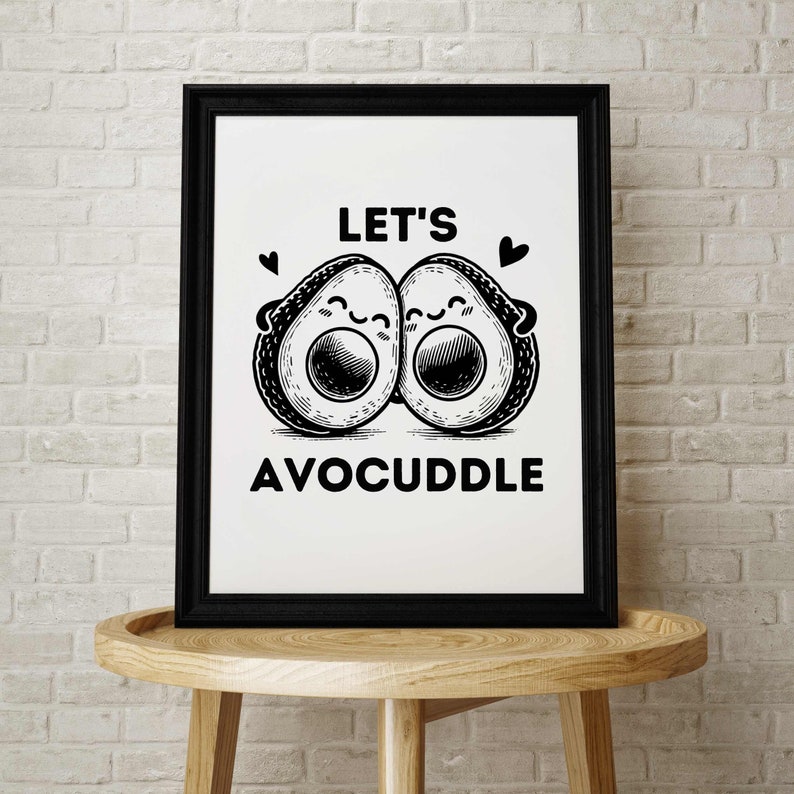 Let’s Avocuddle SVG - Cute Avocado Couple Cut File - Funny PNG T-shirt ...