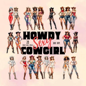 Sexy Cowgirl PNG Bundle - 21 hochauflösende Western Clipart Bilder