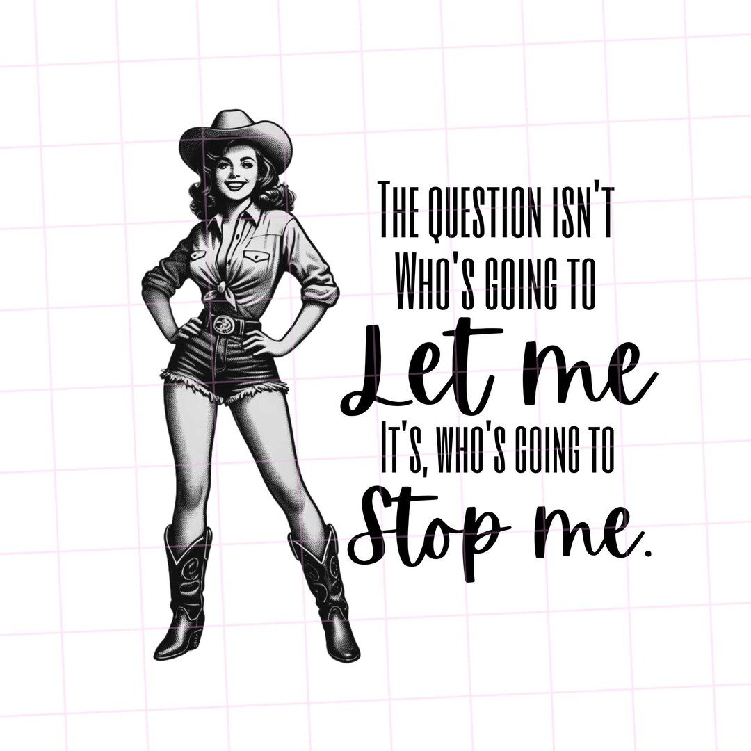 Funny Western Design PNG - Vintage Cowgirl Graphic for Sublimation and ...