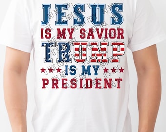 Jesus Trump PNG, Patriotic Sublimation Design (Digital Download)