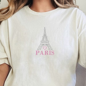 Embroidered Eiffel Tower T-Shirt, France Paris Shirt, Vacation in Paris Shirt, Travel To France Shirt, Paris Lover Shirt, Travel Lover Tee