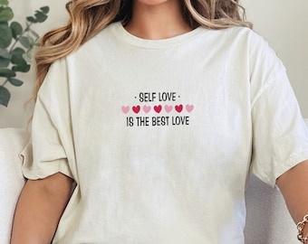 Embroidered Self Love Shirt, Love Yourself Shirt, Self Care Gift, Feminist shirt, Inspirational Shirt, Self Love Club Shirt, Love Yourself