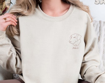 Embroidered Custom Pet Sweatshirt, Custom Dog Sweater, Personalized Dog Crewneck, Pet Portrait, Personalized Dog Gift, Custom Pet Sweater