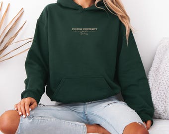 Custom University Embroidered Hoodie, Custom College Hoodie, Custom Design University Hoodie, Personalized Hoodie