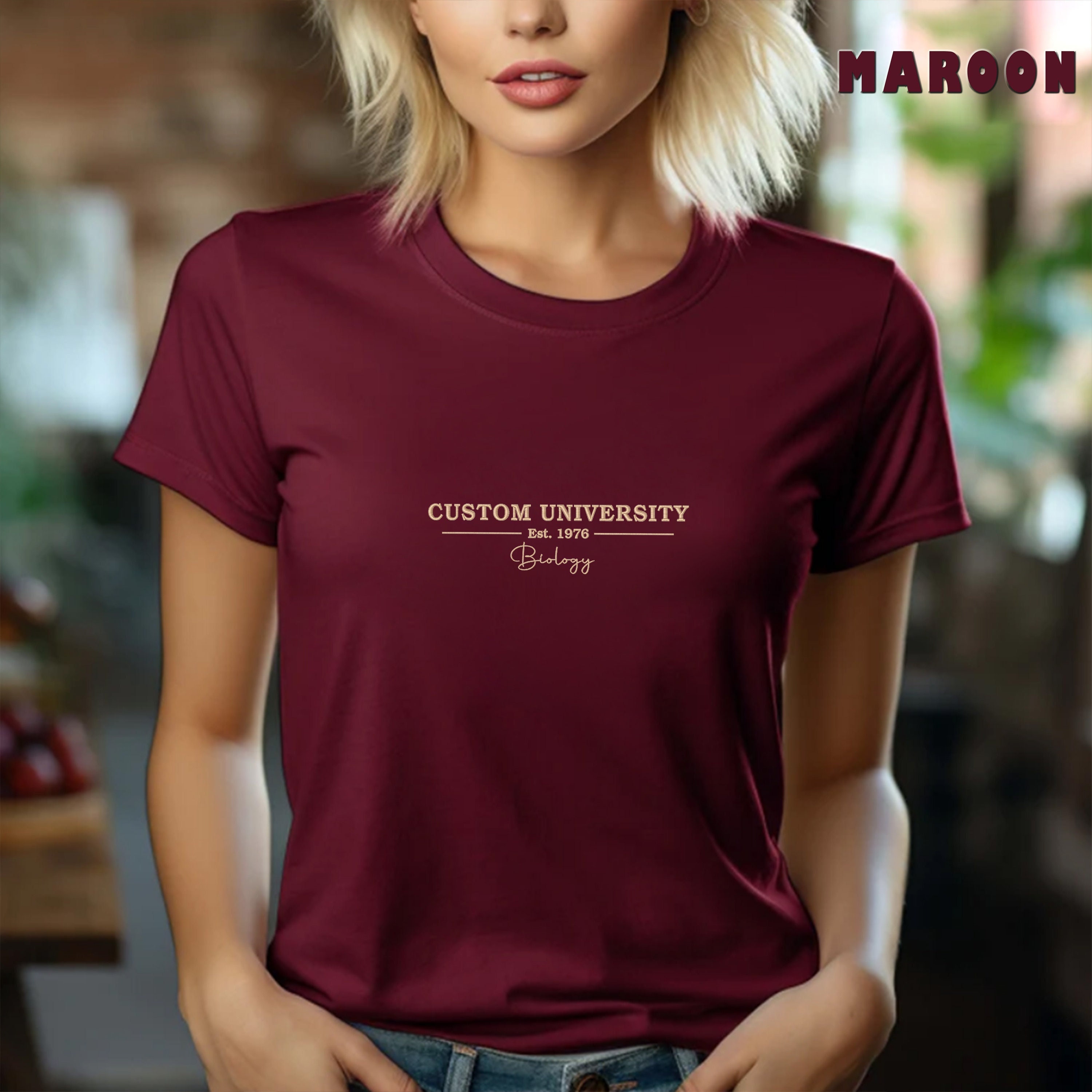 Embroidered Custom University Shirt, Custom College Shirt, Custom Design University Tee, Personalized Tee, University and College Program
