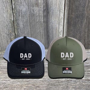 Embroidered Custom Dad Est. Richardson Hat, Personalized Gift for Dad, New Dad Gift, Gift For Husband, Personalized Trucker Hat