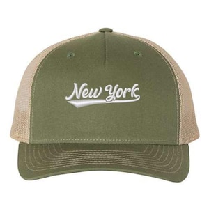 Embroidered New York  Richardson Trucker Hats, New York City Hat, Baseball Cap, Retro Trucker Hat, Stylish Hat, New York Traveler Hat