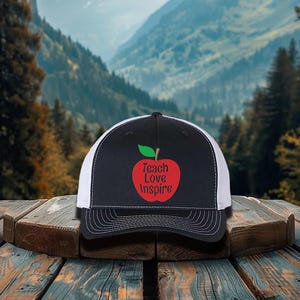 Embroidered Teacher Appreciation Hat, Teach Love Inspire Cap, Summer Teacher Accessories
