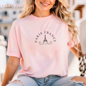 Embroidered Paris France Shirt, Travel To France Shirt, Vacation in Paris Tee, Paris trip Tee, Travel To France Shirt,  Eiffel Tower Shirt