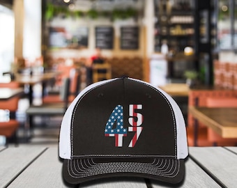 Embroidered 45 47 President Trump Richardson Hat, Make America Trump Again Cap, 47th President Trump Hat, MAGA Cap