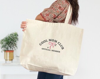 Embroidered Cool Mom Club Tote Bags