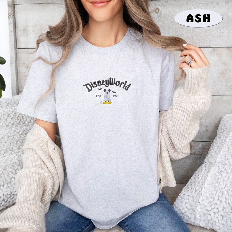 Embroidered Disney World Est. 1971 Shirt, Vintage Disney World 1971 Tee, Disney World 1971 Graphic Shirt, Spooky Disneyland Tee