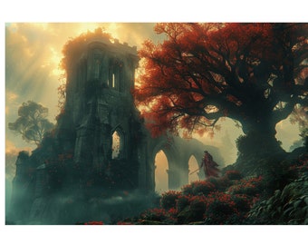 Póster de Elden Ring: La Sombra del Árbol de la Muerte: Arte mural místico para salas de juegos