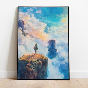 Zelda Tears of the Kingdom Poster: Floating Ruins Painted Art
