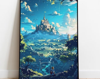 Hyrule Castle Poster Art: Legend of Zelda Inspired pixel art (Digital Download)