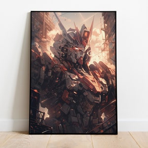 Gundam Inspired Mech Poster: Anime Sci-Fi Wall Art