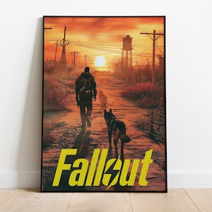 Fallout Poster Art, inspired by Fallout, Fallout Wasteland Poster Art - Vibrant Sunset, Perfect Gift for Any Fallout Fan