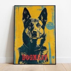 Fallout Poster Art, DogMeat art, Fallout wall art, Ready to hang, gift for him, Game Room Poster, Movie Room Poster
