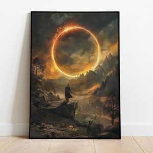 Stampa di pittura a olio fantasy - Elden Ring, Dark Souls e Bloodborne, arte murale ispirata, download digitale, arredamento per sala giochi