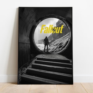 Fallout Poster Art, wasteland, Ready to hang, gift for him or her Gaming room Decor