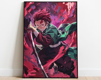 Tanjiro Kamado Anime Poster Art: Inspirational Manga Print