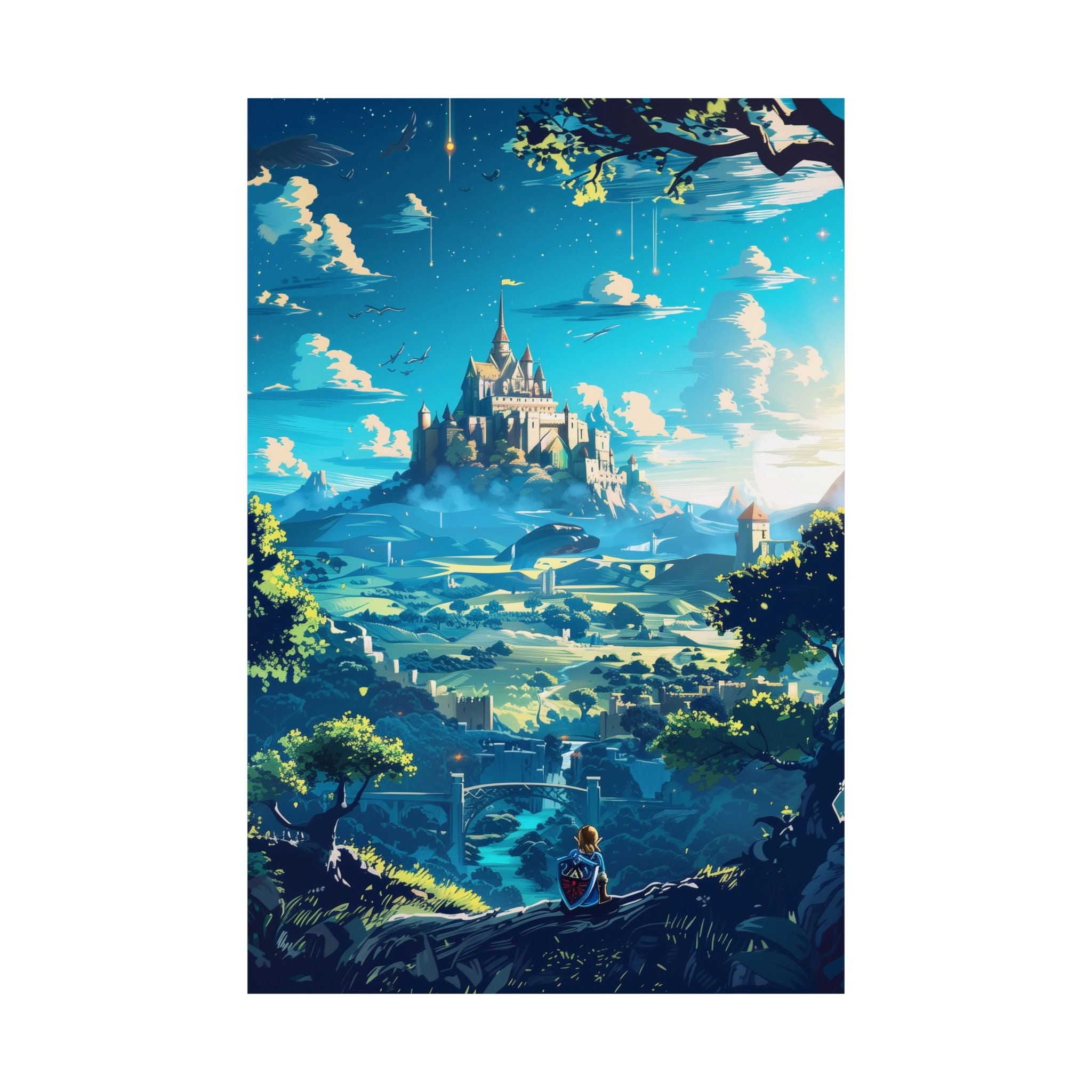 Hyrule Castle Poster Art: Legend of Zelda Inspired Pixel Art