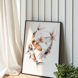 Peaceful Koi, Digital Art, Wall Art, Download, Printable Art