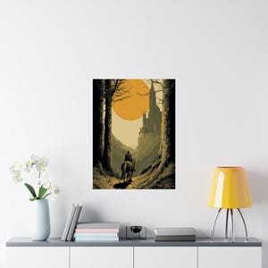 Póster de fantasía oscura de Elden Ring / Arte mural de videojuegos imagen 8