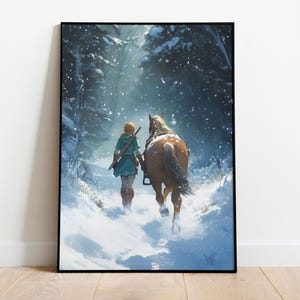 Snowy Forest Link Poster: Zelda Fan Art, Ready to Hang