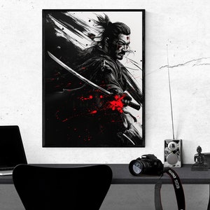 Ronin Samurai, Japanese Wall Art, Printable Poster Art, Digital Art