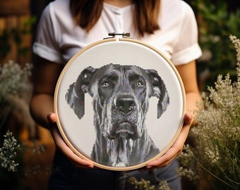 Great Dane - Cross Stitch Pattern - Dog - Embroidery - Digital Download - PDF Guide