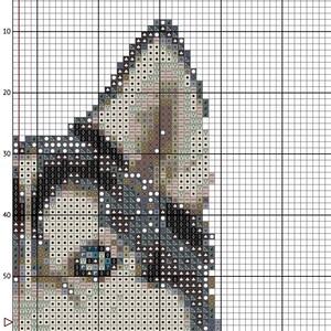 Siberian Husky Cross Stitch Pattern - Dog - Malamute - Husky