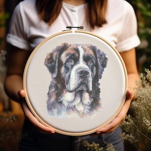 Saint Bernard - Cross Stitch Pattern - Dog - St. Bernard - Beethoven - Embroidery - Digital Download - PDF Guide