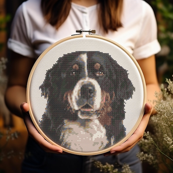 Bernese Mountain Dog - Cross Stitch Pattern - Dog - Embroidery - Digital Download - PDF Guide