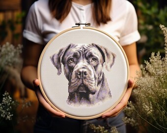 Mastiff - Cross Stitch Pattern - Dog - Embroidery - Digital Download - PDF Guide