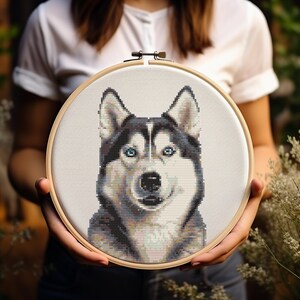 Siberian Husky Cross Stitch Pattern - Dog - Malamute - Husky