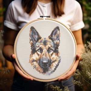 German Shepherd - Cross Stitch Pattern - Dog - Embroidery - Digital Download - PDF Guide
