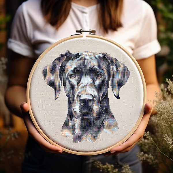 Great Dane - Cross Stitch Pattern - Dog - Embroidery - Digital Download - PDF Guide