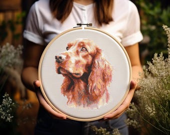 Irish Setter - Cross Stitch Pattern - Dog - Setter - Spaniel - Golden Retriever - Embroidery - Digital Download - PDF Guide