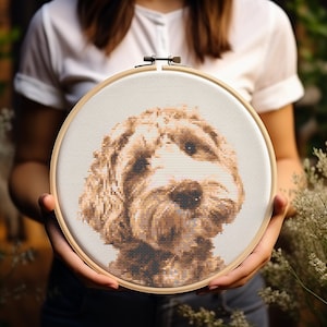 Goldendoodle - Cross Stitch Pattern - Dog - Golden - Doodle - Golden Retriever - Poodle - Embroidery - Digital Download - PDF Guide