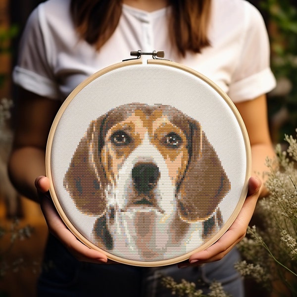 Beagle - Cross Stitch Pattern - Dog - Embroidery - Digital Download - PDF Guide