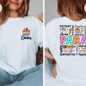 Personalized Para Shirt, Customized Paraprofessional Shirt, Custom Name Para Shirt, Paraprofessional Gift, Paraprofessionals, Teacher Shirts