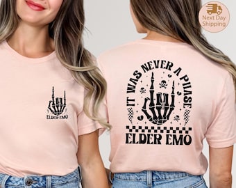 Elder Emo Shirt, Emo Mom Shirt, Emo Mama Gift, It Was Never A Phase Elder Emo, Skeleton Hand Rock Shirt, Funny Emo Nostalgia Tee, Scene Tee
