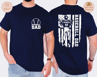 Custom Baseball Dad Shirt, Personalized Baseball Shirt, Custom Name and Number Shirt, Gift For Dad, Father's Day Shirt, Baseball Fan Gift