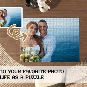 Custom Photo Couple Puzzle, Personalized Wedding Jigsaw Puzzle, Custom Wedding Gifts, Customized Newly Wed Gifs, Gift for Wife, Puzzle Photo