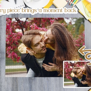 Personalized Jigsaw Photo Puzzle, Custom Photo Couple Gifts, Customized Engagement Gifts, Gifts For Girlfriends, Anniversary Puzzle Gifts